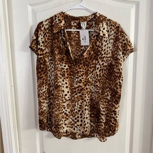 Worthington Women’s Animal Print Blouse NWT Sz L. F-7